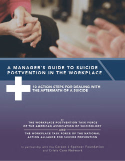 A Manager`s Guide to Suicide Postvention in the Workplace: 10