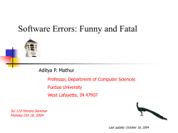 Errors: Funny and Fatal - Purdue Computer Science