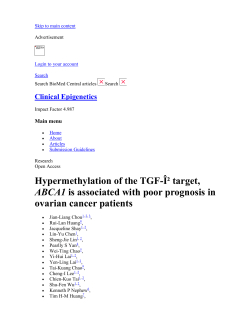 Hypermethylation of the TGF-&beta; target, ABCA1 is associated with