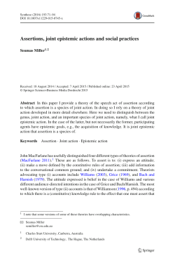 Assertions, joint epistemic actions and social practices