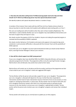 Brightstowe SEN FAQs - Oasis Academy Brightstowe