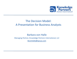The Decision Model: A Presentation for Business Analysts