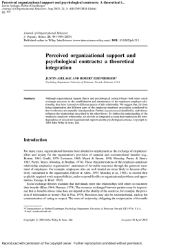 Perceived organizational support and psychological contracts: A