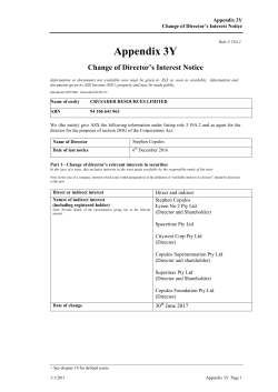 AXS Listing Rules - Appendix 3Y - Change of Director`s Interest Notice