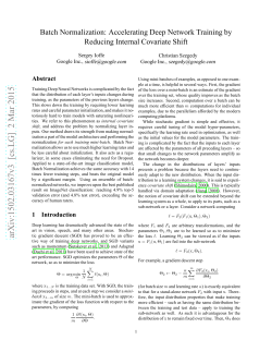 Batch Normalization: Accelerating Deep Network Training by