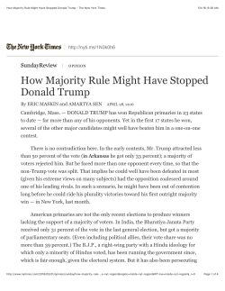 How Majority Rule Might Have Stopped Donald
