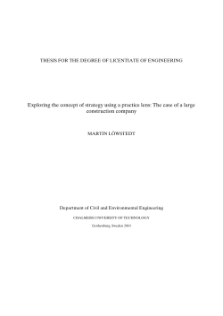 Exploring the concept of strategy using a practice