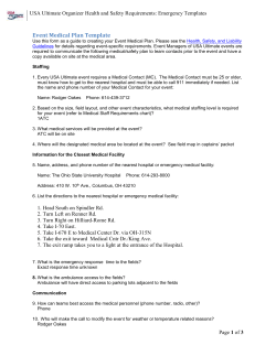 Event Medical and Inclement Weather Plan