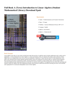 (Terse) Introduction to Linear Algebra