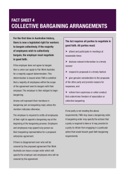 COLLECTIVE BARGAINING ARRANGEMENTS