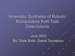 Kinematic Synthesis of Robotic Manipulators from