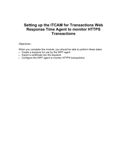 Setting up the ITCAM for Transactions Web Response Time Agent to