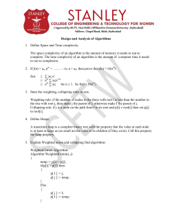 Design and Analysis of Algorithms 1. Define Space and Time
