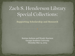 Zach S. Henderson Library Special Collections