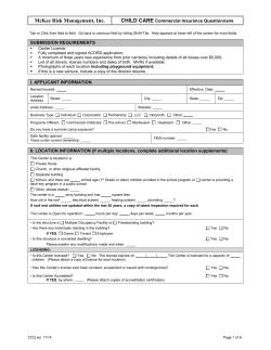 Child Care Questionnaire