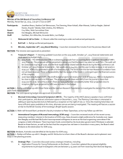 DRAFT Minutes of the SMI Board of Councilors Conference Call