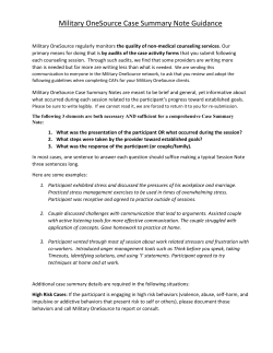 Military OneSource Case Summary Note Guidance