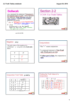 2.2 Truth Tables.notebook
