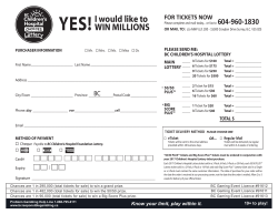 I would like to WIN MILLIONS - 2017 BC Children`s Hospital Choices