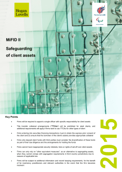 MiFID II Safeguarding of client assets