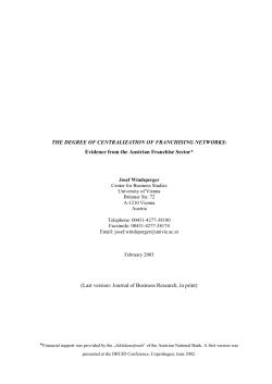 Decision and Ownership Rights in Franchising Networks