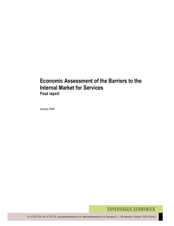 Economic Assessment of the Barriers to the Internal Market for