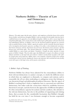 norberto bobbio &ndash; Theorist of law and Democracy