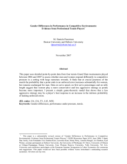 Evidence from Professional Tennis Players* M