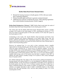 Byblos Bank Real Estate Demand Index: