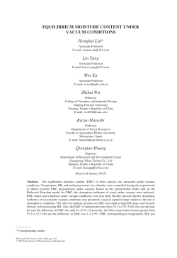 EQUILIBRIUM MOISTURE CONTENT UNDER VACUUM