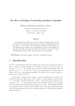 On the b-coloring of cartesian product of graphs 1