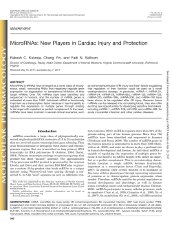 MicroRNAs: New Players in Cardiac Injury and Protection
