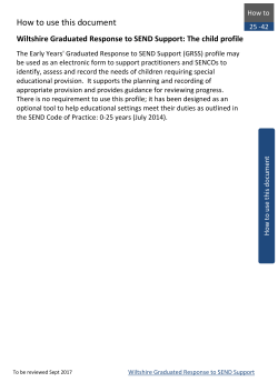 The child profile - Wiltshire Local Offer