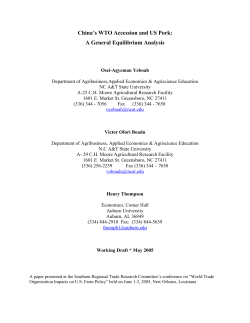 China`s WTO Accession and US Pork: A General Equilibrium Analysis