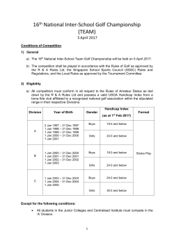 11th National Inter-School Team Golf Championship