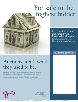 For sale to the highest bidder