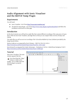Audio Alignment with Sonic Visualiser and the MATCH Vamp Plugin