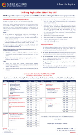 Registration 2nd Semester 2017