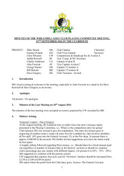 MINUTES OF THE WHEATHILL GOLF CLUB PLAYING