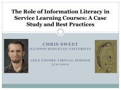 The Role of Information Literacy in Service Learning Courses: A