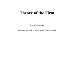 Theory of the Firm - Wharton Finance Department