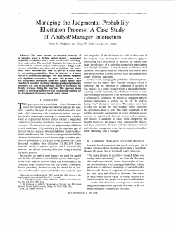 Managing the judgmental probability elicitation process: a case