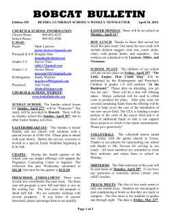 bethel school weekly newsletter