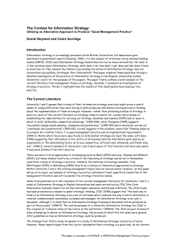 Information Strategy - University of Reading