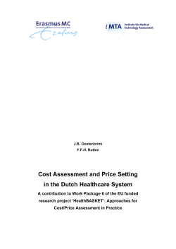 Cost Assessment and Price Setting in the Dutch Healthcare System