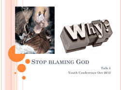 Stop blaming God - Stmarkscotland.org
