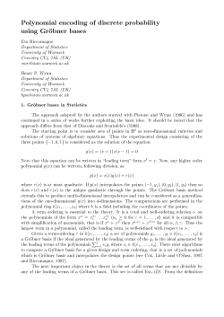 Polynomial encoding of discrete probability using Grцbner bases
