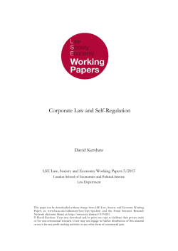 Corporate Law and Self-Regulation