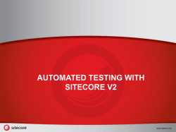 Automated Testing with Sitecore V2
