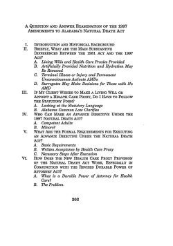 amendments to alabama`s natural death act